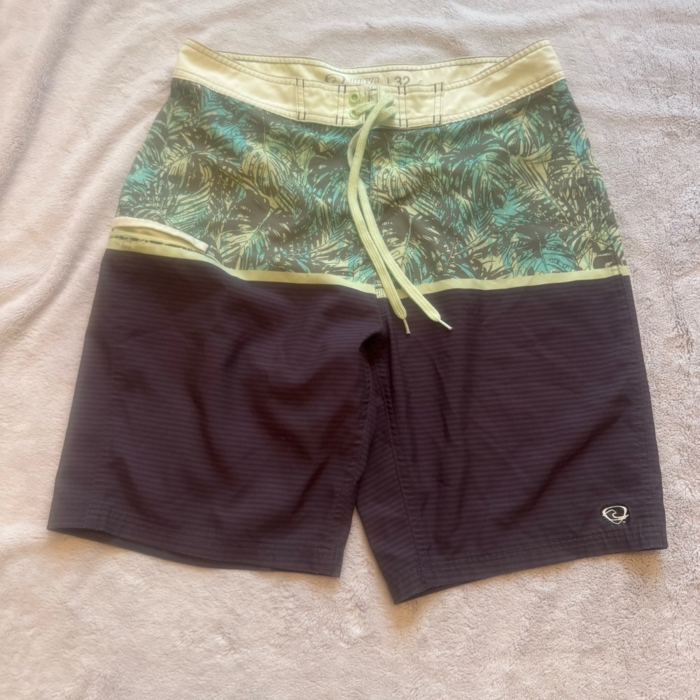 Wave Zone Tropical Print Palm Tree Mens Board‎ Shorts Size 32